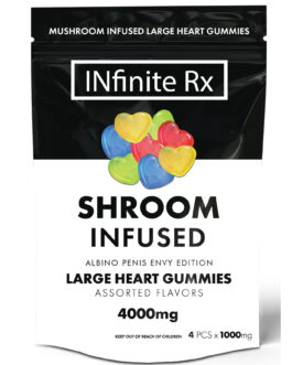 INfinite Rx Shroom Infused Albino Penis Envy Edition Large Heart Gummies Edibles (4000mg)